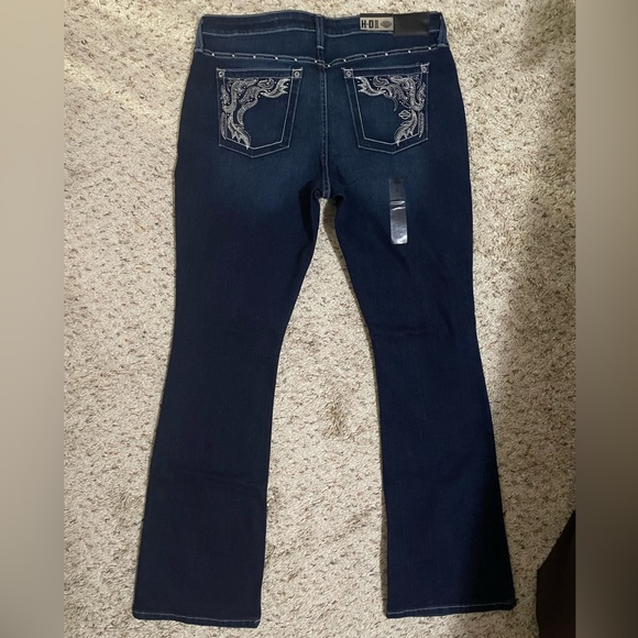 Harley Davidson Curvy Performance Stretch Boot Cut Embellished Jeans - Picture 2 of 4